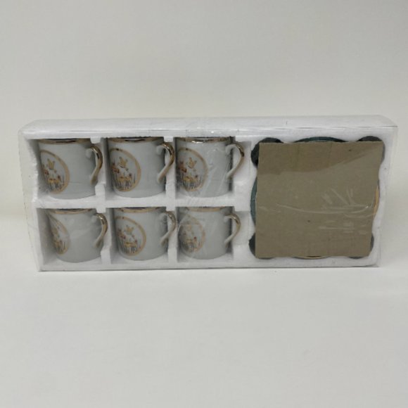 Vintage Empress by Haruta Japan Teacups and Saucers Set of 6 Demitasse Green Tea - Picture 8 of 9